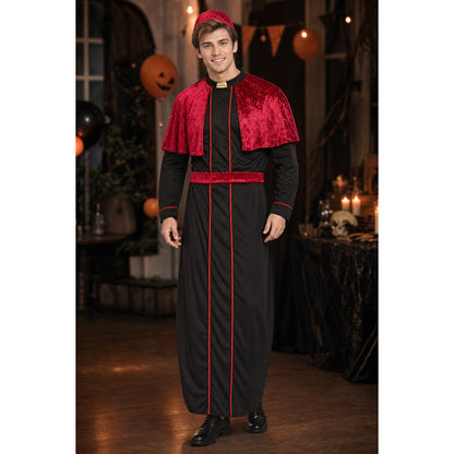 Priest costume with velvet cape lifestyle view