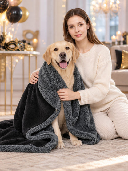 Reversible Plush Pet Blanket lifestyle view
