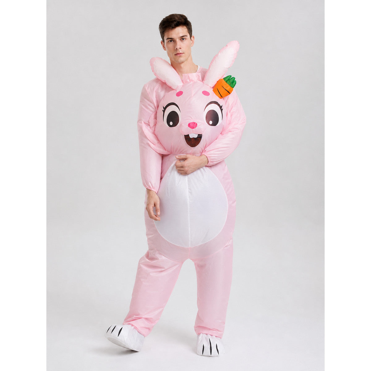 Inflatable Bunny Costume with Ears and a Carrot lifestyle