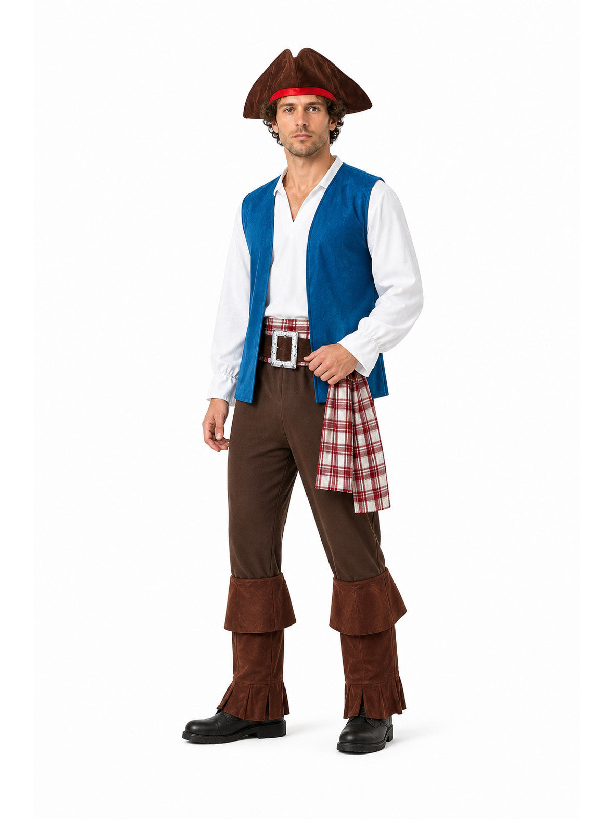Pirate Costume with Vest, Shirt, and Accessories
