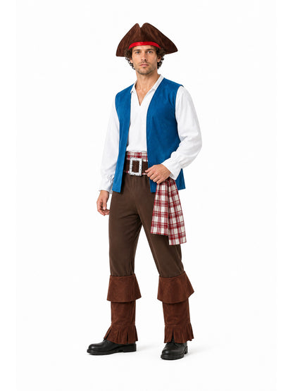 Pirate Costume with Vest, Shirt, and Accessories