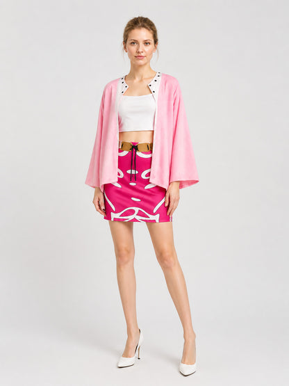 One Piece Doflamingo Cosplay Costume with Skirt and Jacket Costumes detail