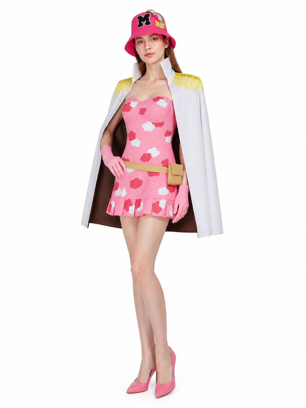 One Piece Cosplay Costume with Dress and Cape Costume Dresses detail