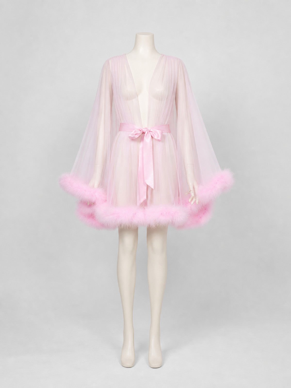 Pink Sheer Adult Cape with Trim