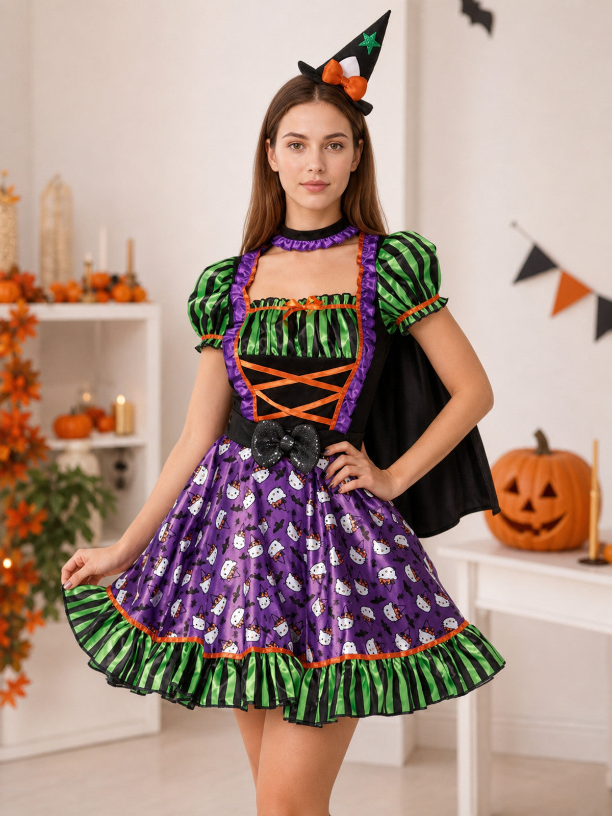 Clown Costume with Dress and Cape
