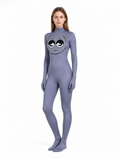 Hooded Cat Jumpsuit Costume with Print Costumes detail
