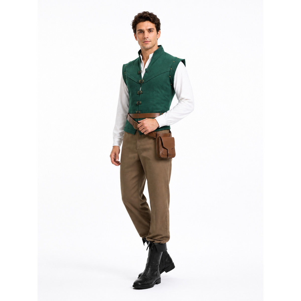 Flynn Rider Cosplay Costume with Vest and Pants Costumes detail