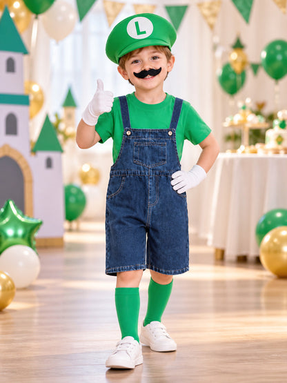 Kids' Costume Set with T-Shirt, Cap, and Mustache