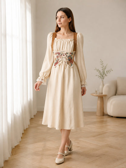 Renaissance Cosplay Dress with Puff Sleeves lifestyle view