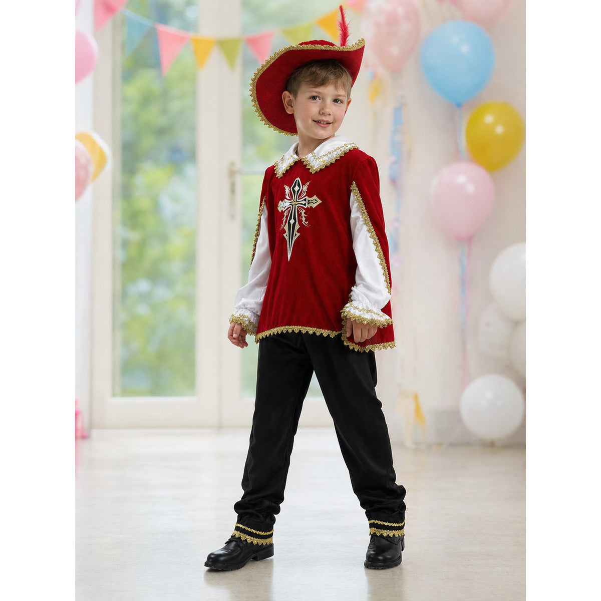 Children's Musketeer Costume with Hat for Carnival lifestyle view