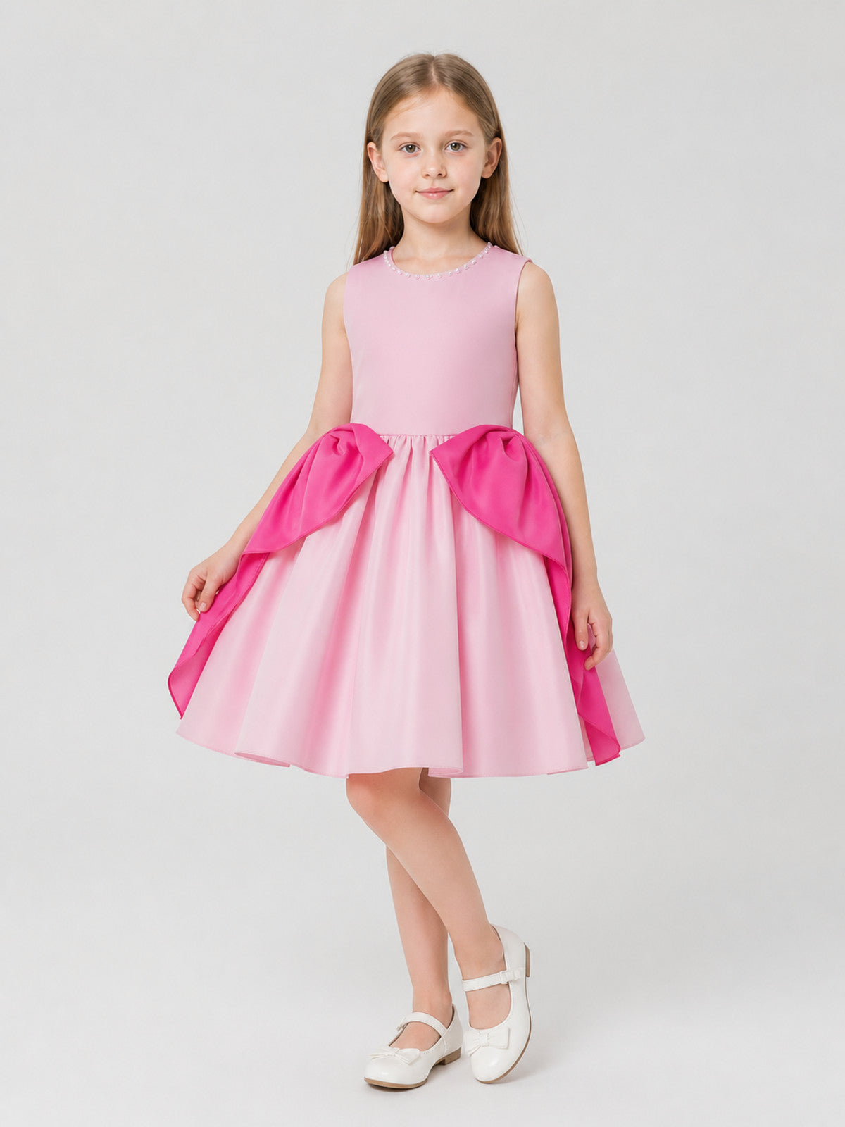 Children’s Party Dress with a Full Skirt and Large Bow