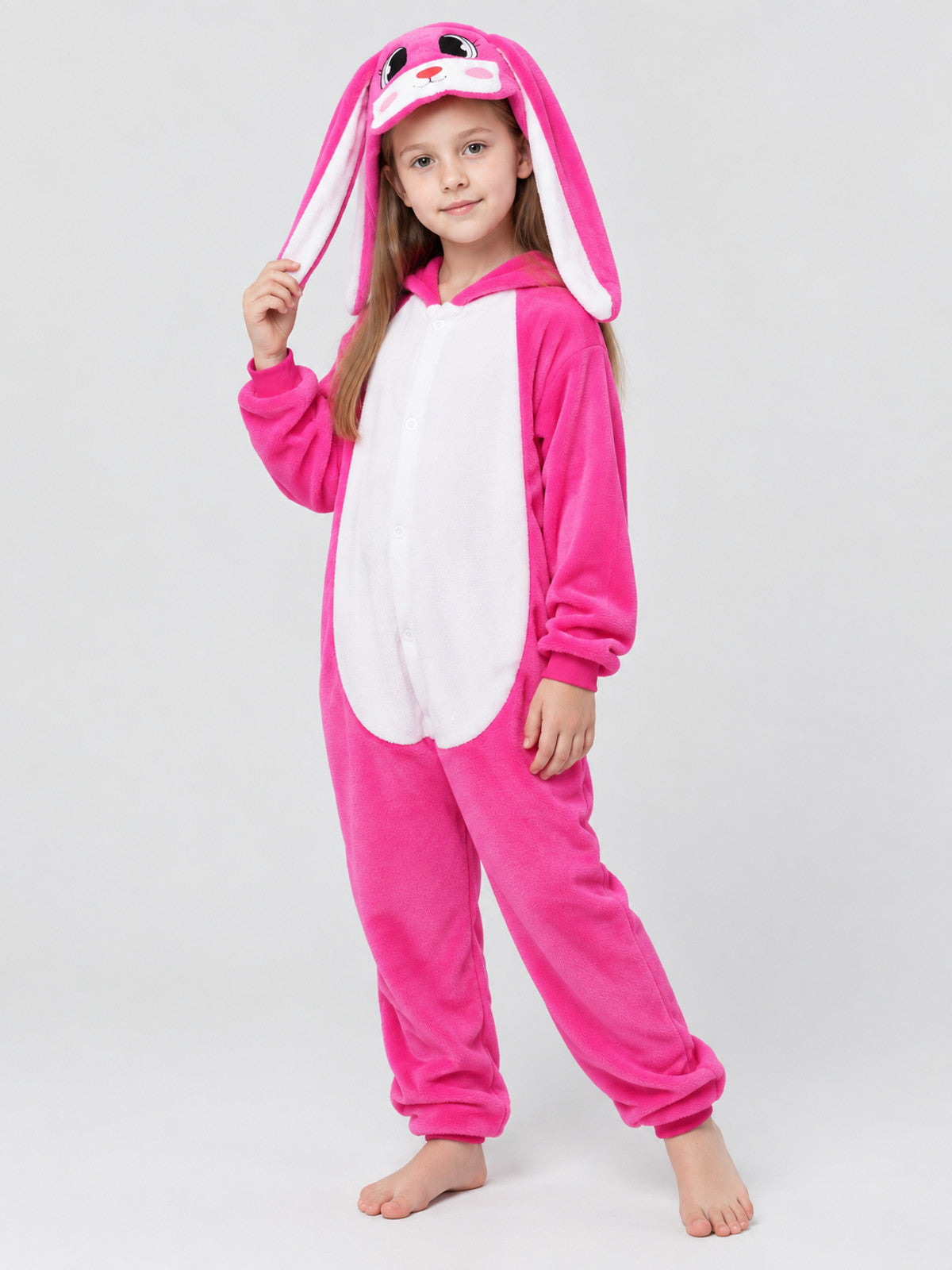 Kids' Bunny Jumpsuit Pajama with Hood and Ears