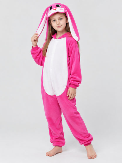 Kids' Bunny Jumpsuit Pajama with Hood and Ears