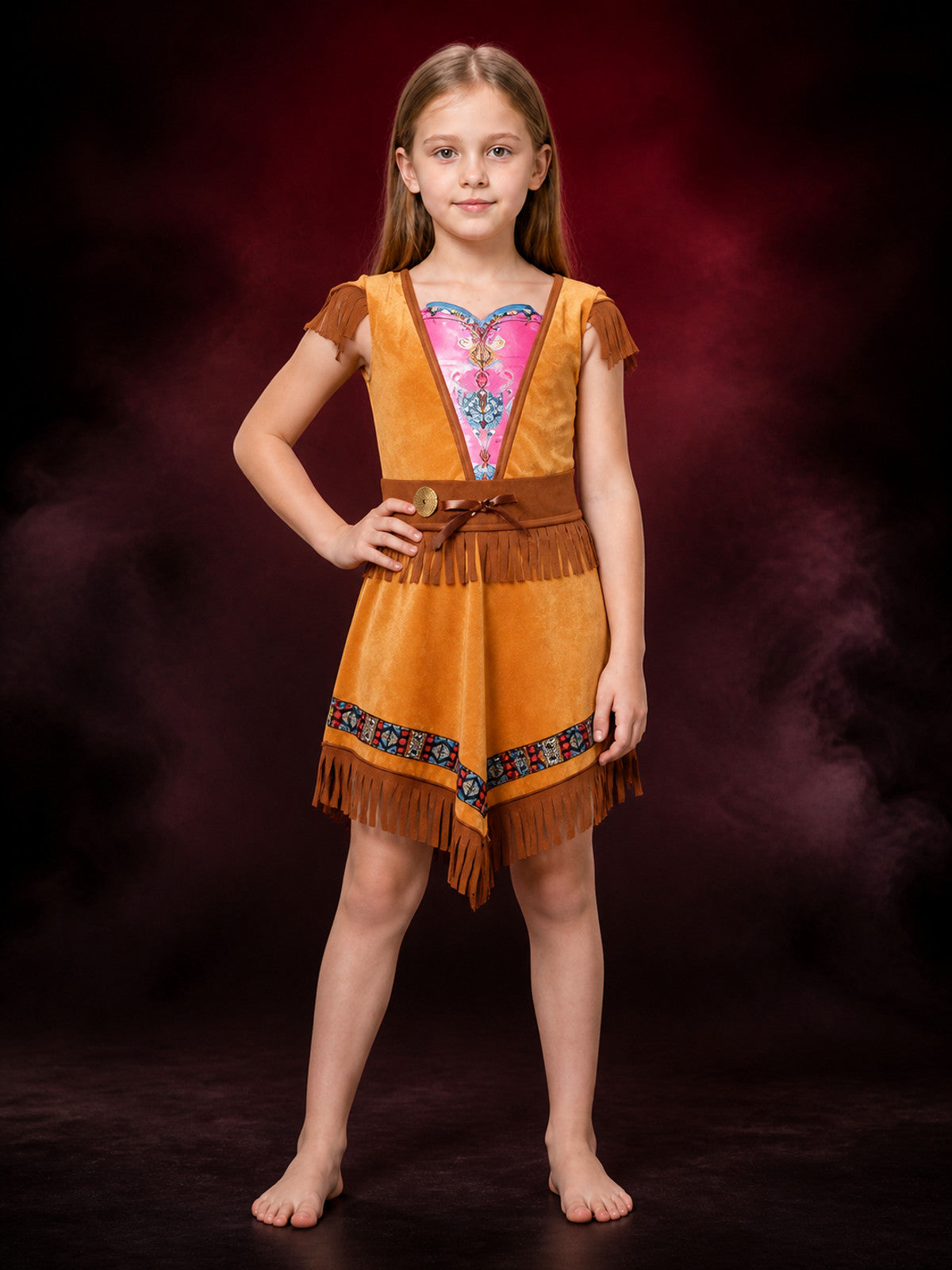 Halloween Native American Costume Dress with Fringe main product view