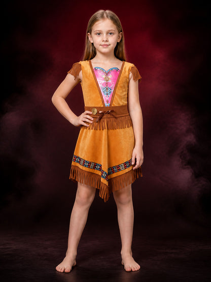 Halloween Native American Costume Dress with Fringe main product view