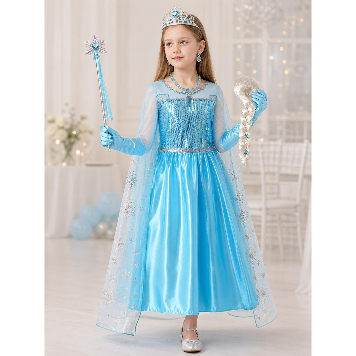 Snow Queen Costume for Halloween and Cosplay lifestyle view