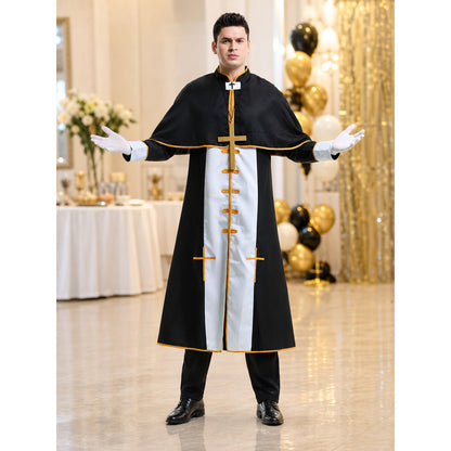 Ritual Robe with Cross, Black and White, Cosplay