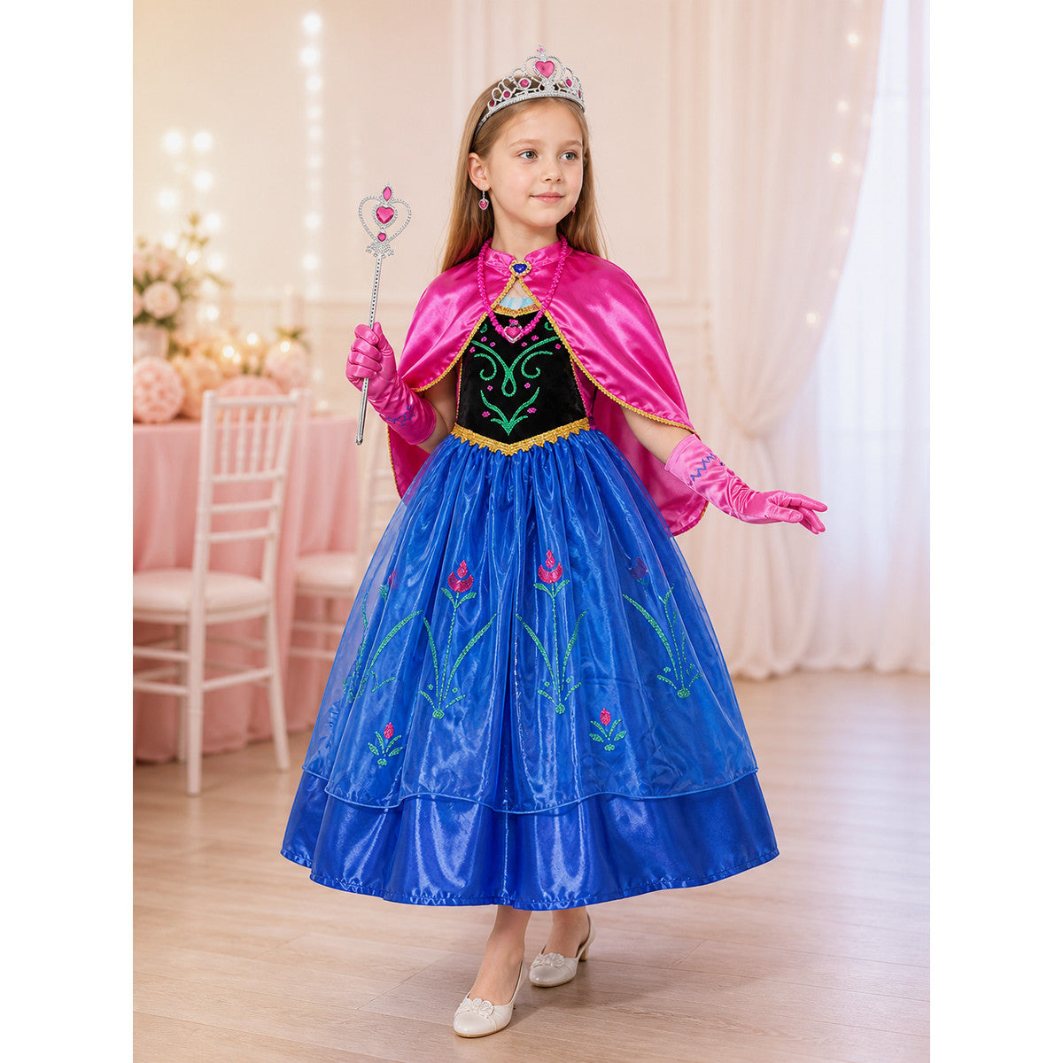 Princess Costume with Cape for Halloween