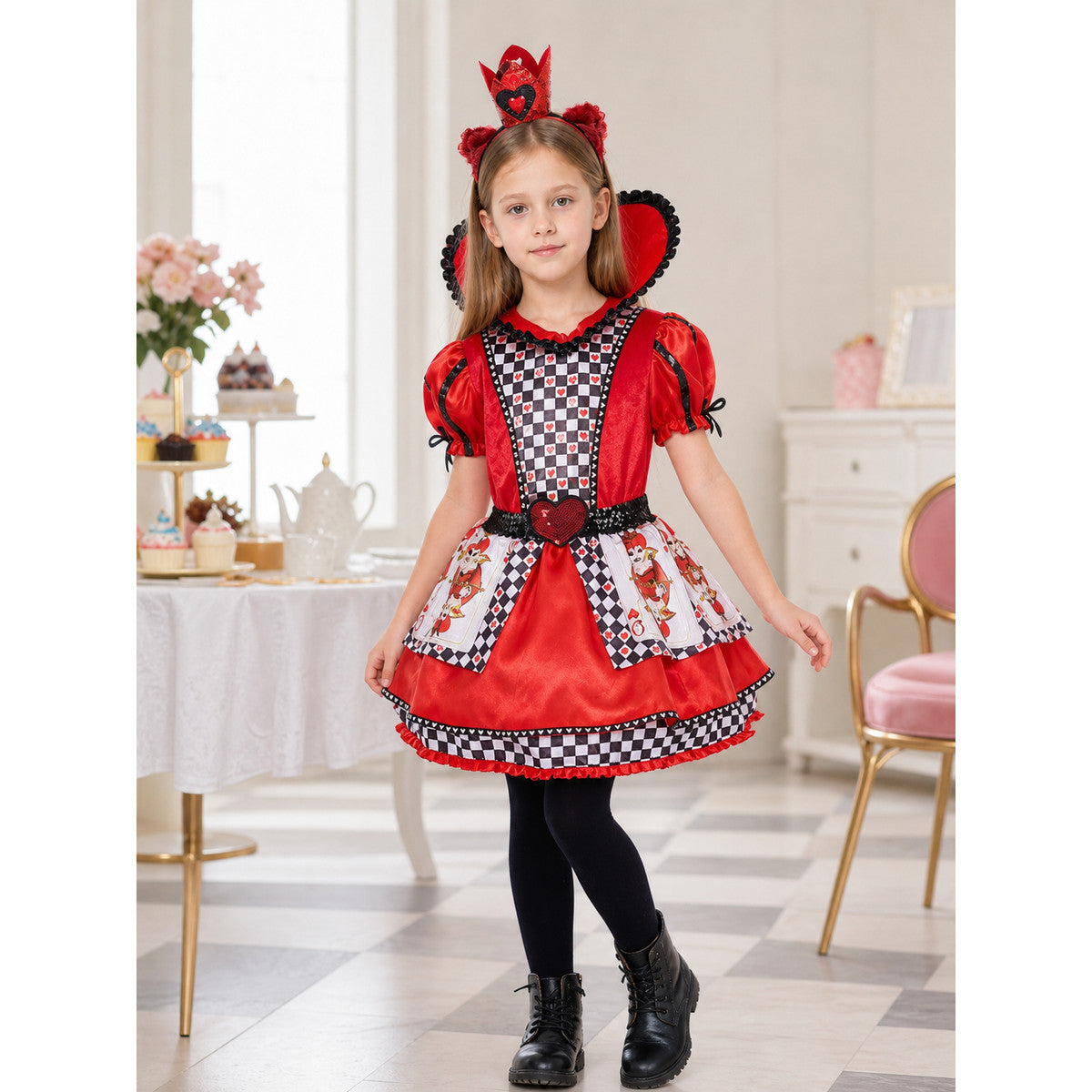 Red Queen Costume with Crown lifestyle view