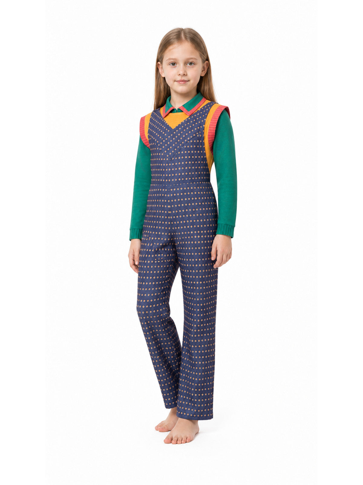 Cosplay Jumpsuit with a Colorful Collar Costumes detail