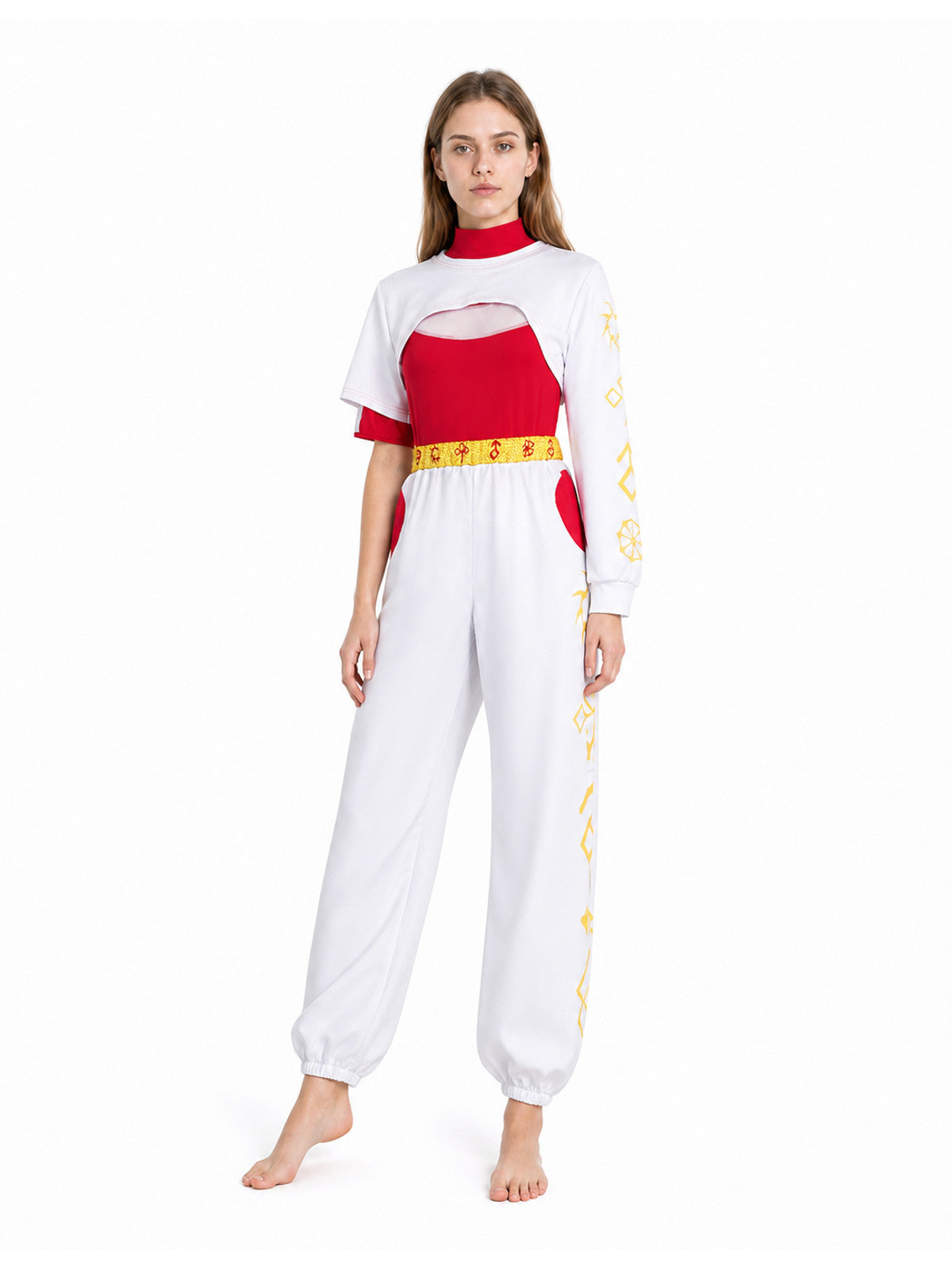 3-Piece Cosplay Costume, Red, White, and Gold