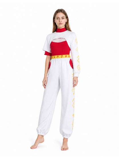 3-Piece Cosplay Costume, Red, White, and Gold