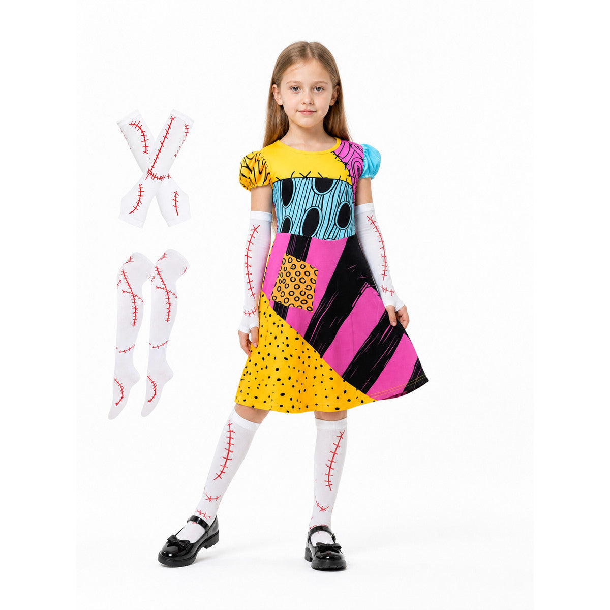 Girls’ Sally Patchwork Costume Dress for Halloween product detail