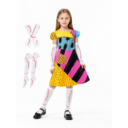 Girls’ Sally Patchwork Costume Dress for Halloween product detail
