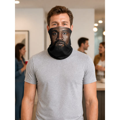 Halloween Mask with a Realistic Face and Black Beard lifestyle view