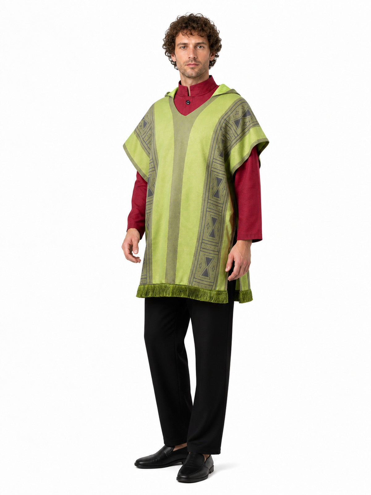 Costume with a striped cape and geometric pattern Costume Capes detail