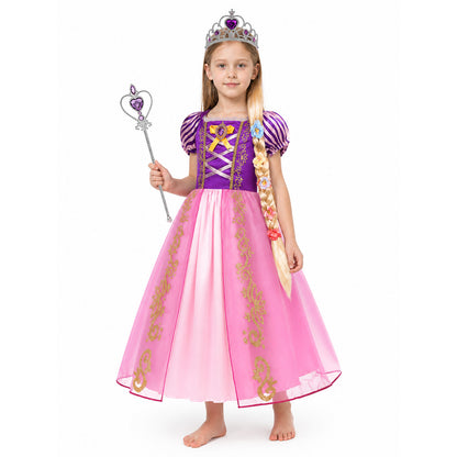 Rapunzel Princess Costume with Crown and Braid Costume Headwear detail