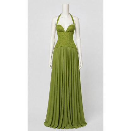 Maxi Dress with a Deep V-Neckline