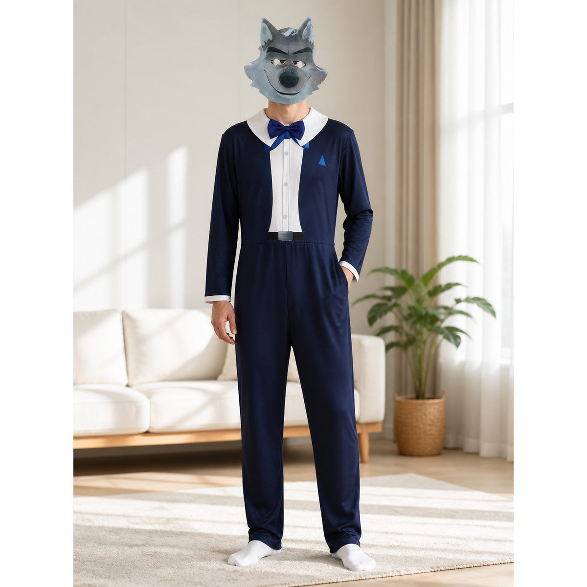 The Bad Guys Wolf Halloween Costume, Jumpsuit with Mask lifestyle view