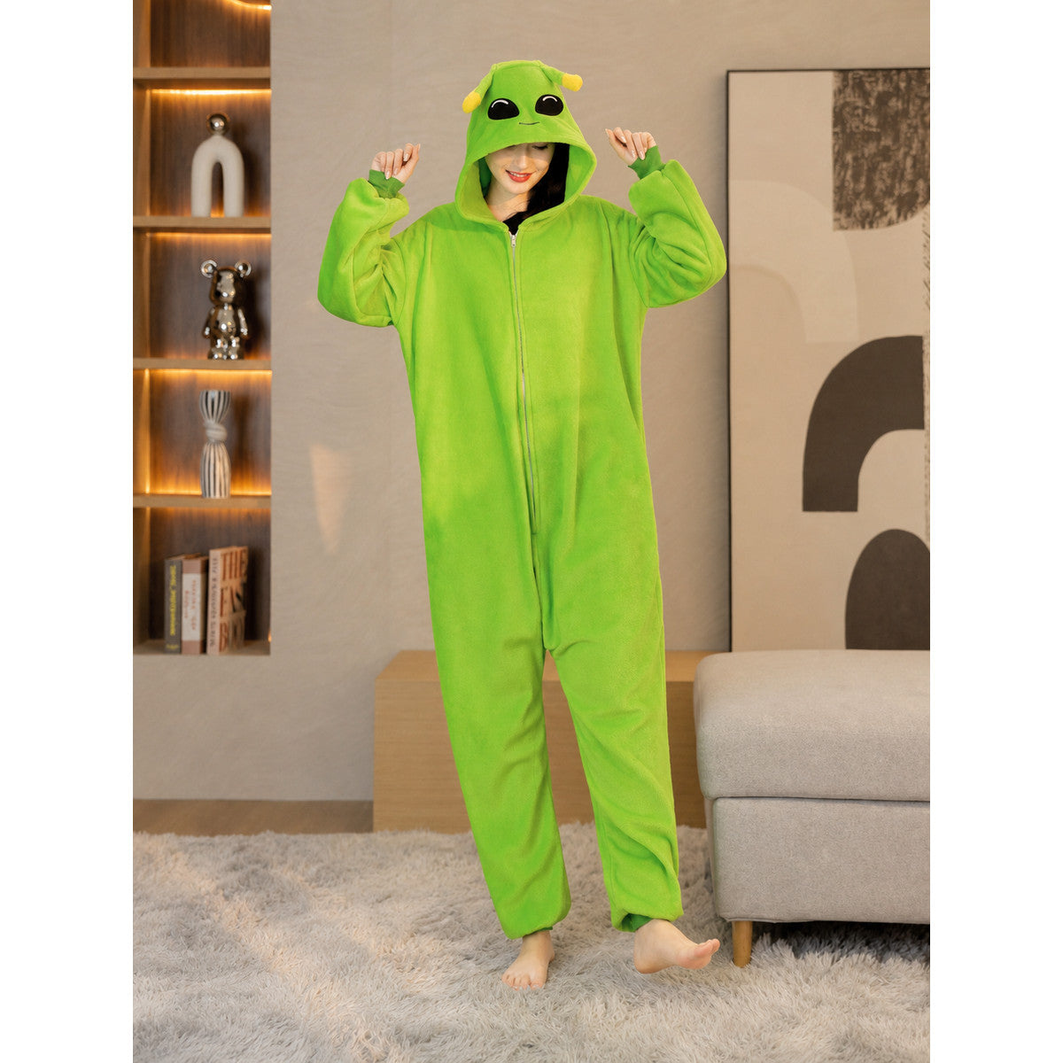 Alien Hooded Costume Jumpsuit lifestyle