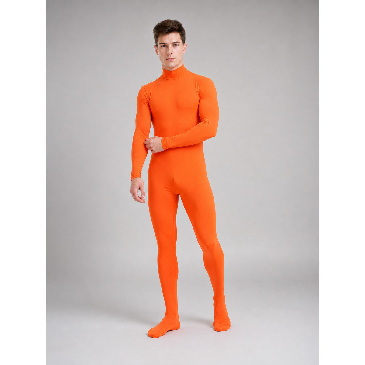 Orange hooded morph suit for cosplay