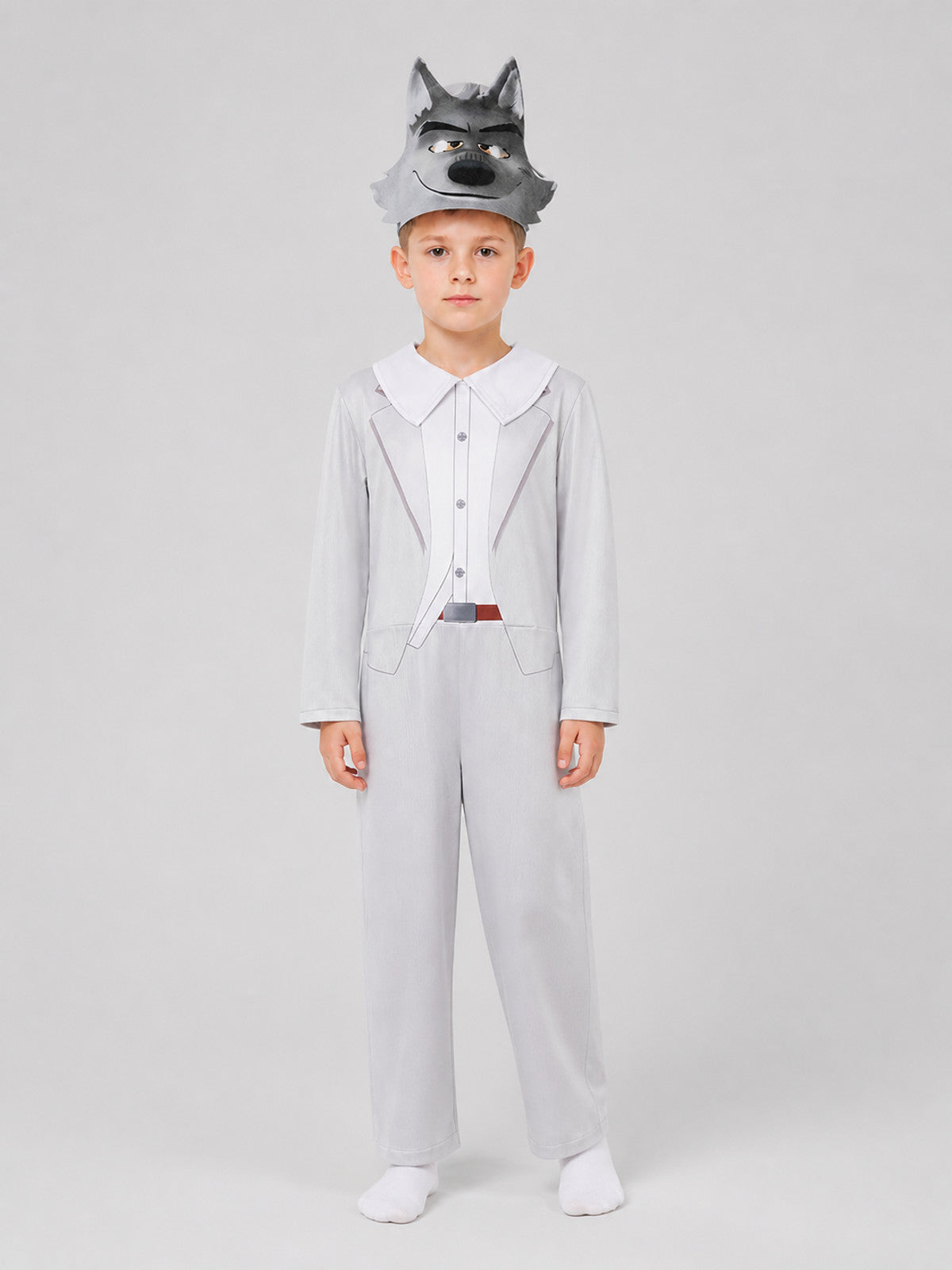 Gray Wolf Cosplay Costume: Jumpsuit and Mask Costume Masks detail