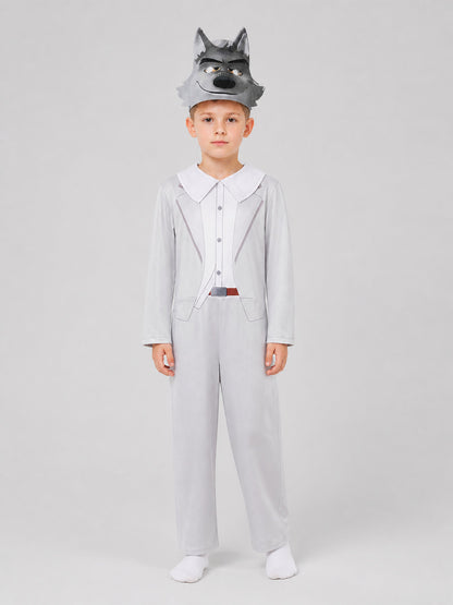 Gray Wolf Cosplay Costume: Jumpsuit and Mask Costume Masks detail