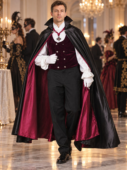 Vampire Costume: Cape, Vest, Shirt, Pants
