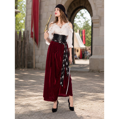 Pirate Cosplay Costume: Skirt, Top, and Belt lifestyle view