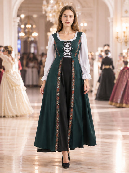 Long Medieval Lace-Up Dress lifestyle view