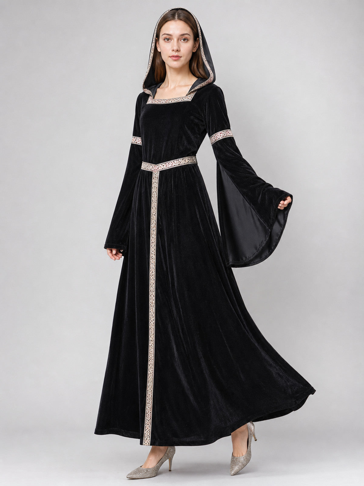Zombie Costume, Medieval Hooded Dress
