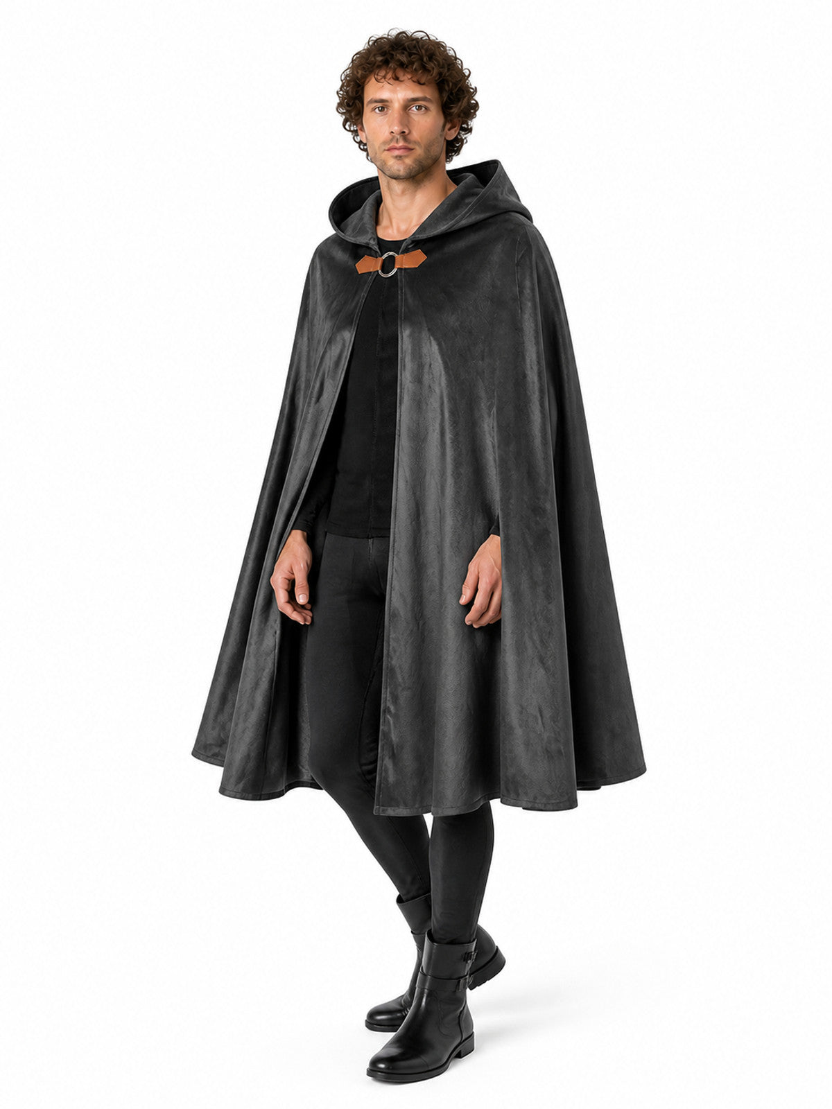 Medieval-Style Hooded Cloak Cape Costume Capes detail