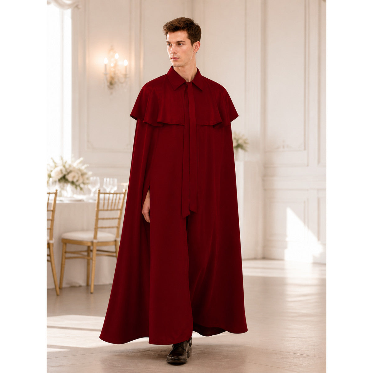 Long Red Death Cloak for Cosplay and Halloween lifestyle view