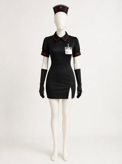 Nurse Cosplay Costume with Red Trim lifestyle view