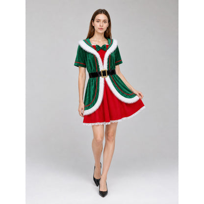 Christmas costume dress with hat and belt