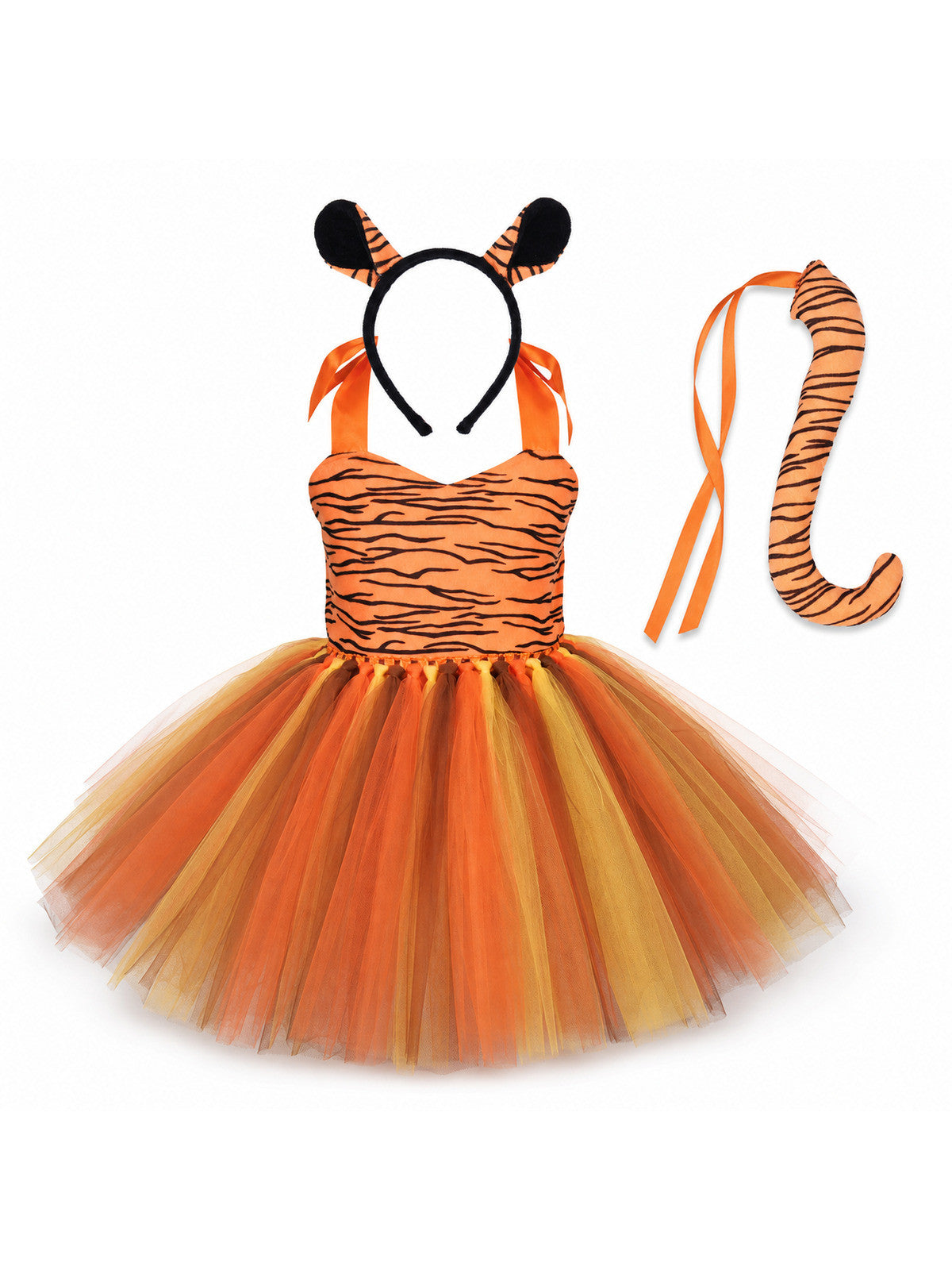 Tiger Costume for Baby Kids Forest Birthday Party Tutu Dress Outfit Toddler