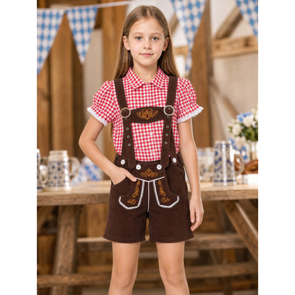 Folk-Style Costume: Plaid Shirt and Shorts lifestyle view