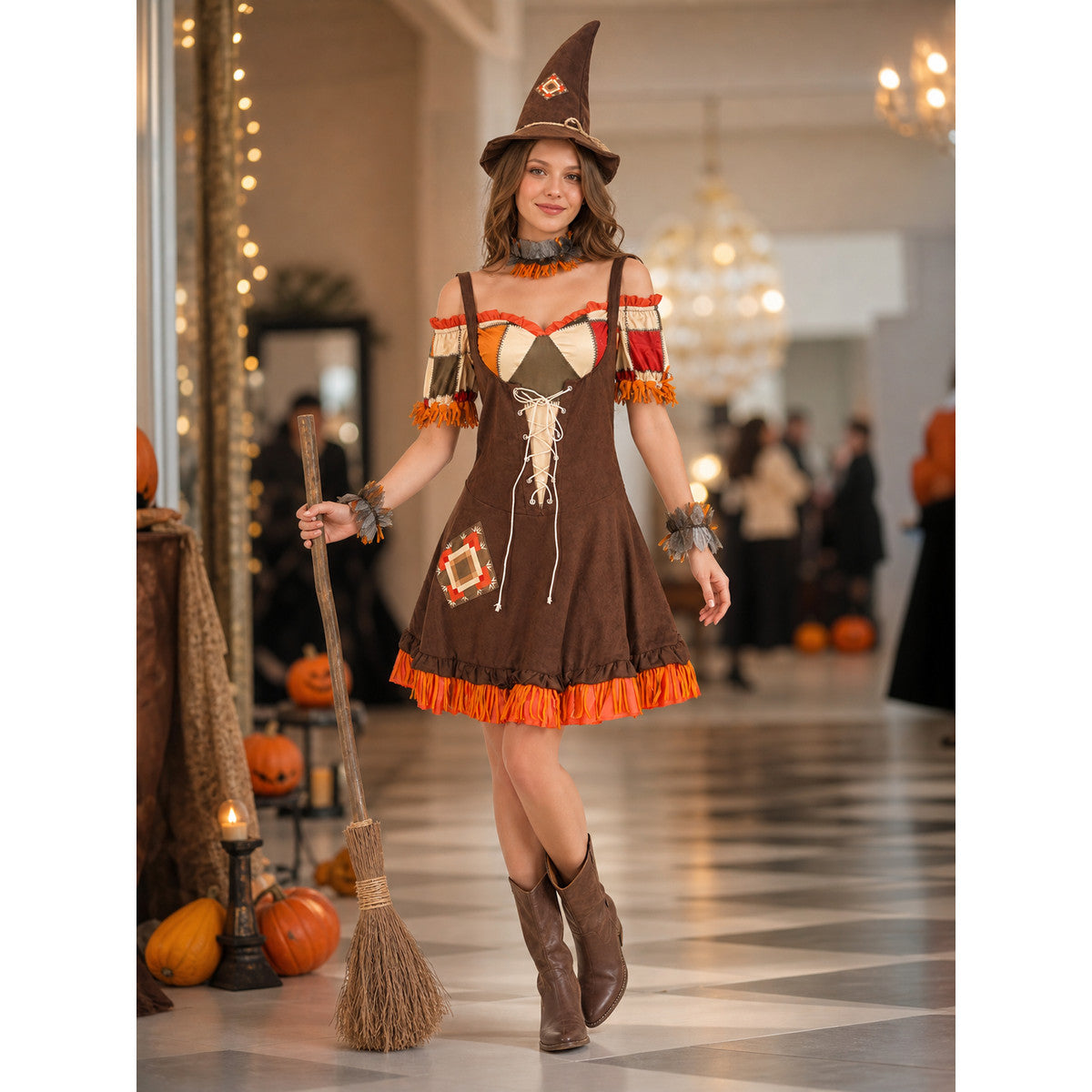 Witch Costume with Hat and Fringe