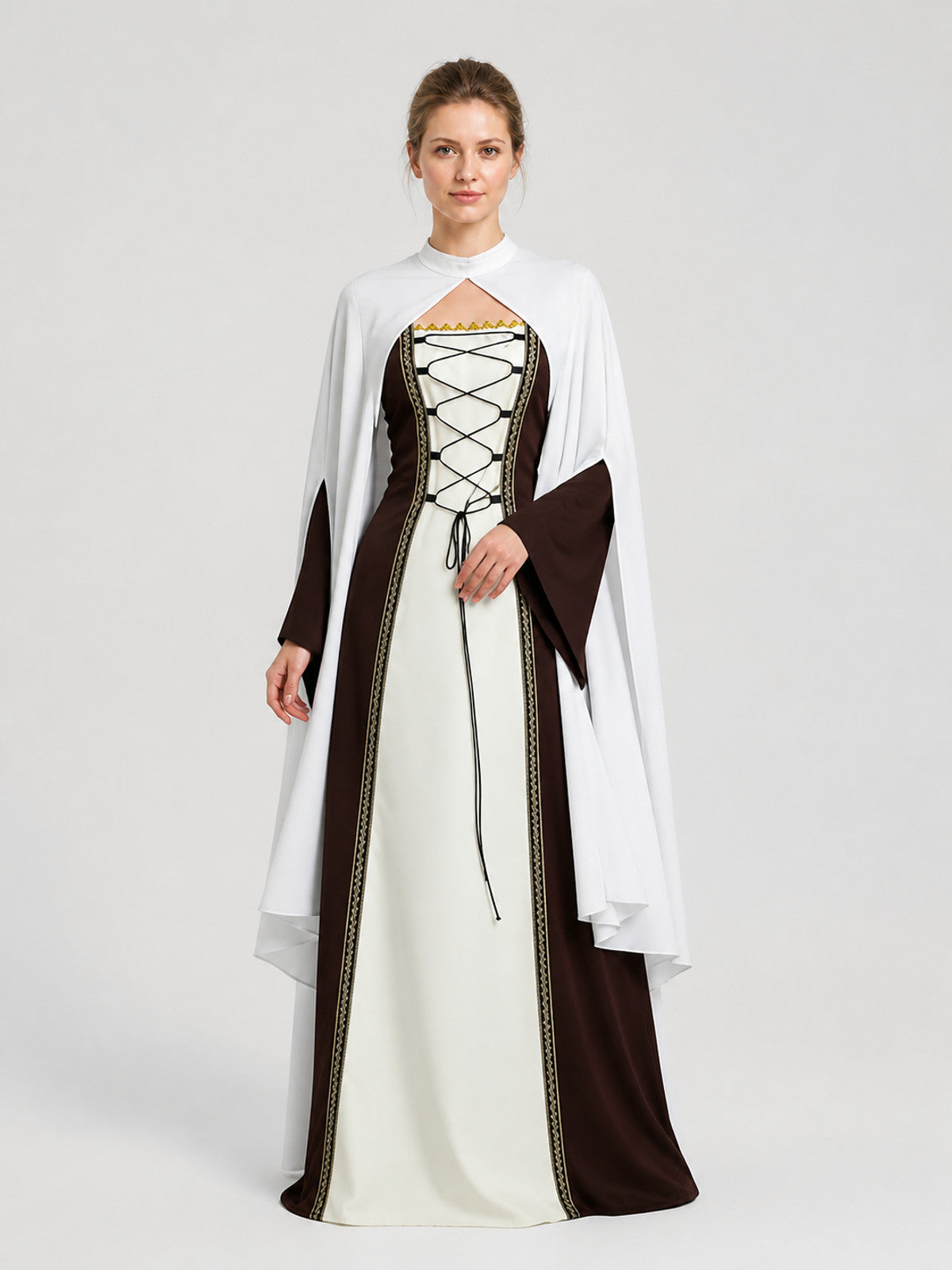 Retro Dress with Cape, Medieval Costume Costume Dresses detail