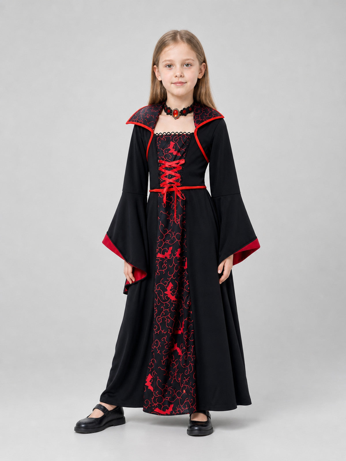 Children's Vampire Halloween Costume with Dress and Necklace Costume Dresses detail